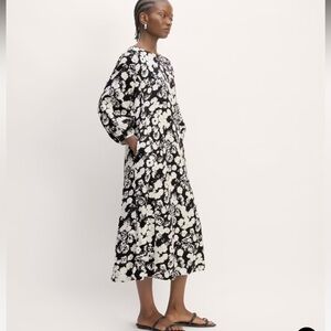 New Everlane Linen Lined Midi Dress with Pockets